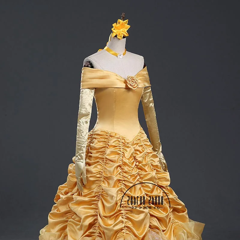 

Princess Belle Adult Cosplay Costume Halloween Party Cos For Girls Women Dress