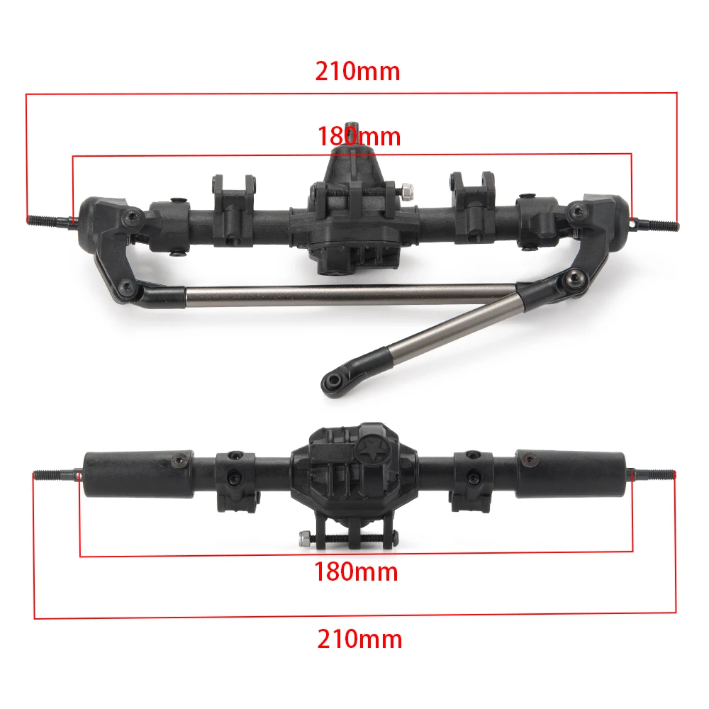 AXSPEED RC Car Front Rear Straight Complete Axle for 1/10 RC Crawler Axial SCX10 II 90046 90047 90027 90028 Upgrade Parts