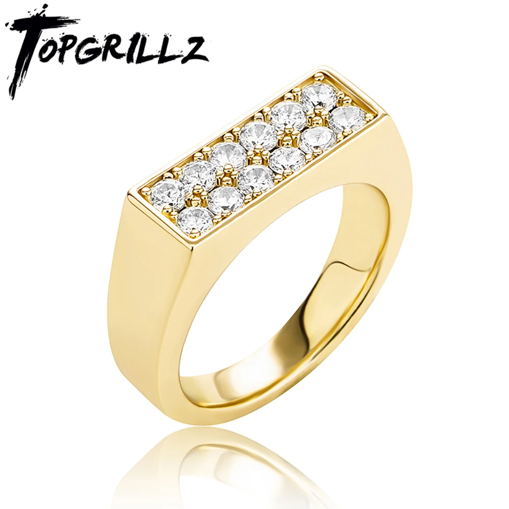 TOPGRILLZ High Quality Iced Out Cubic Zirconia Ring Hip Hop Fashion Jewelry Gift For Men Women