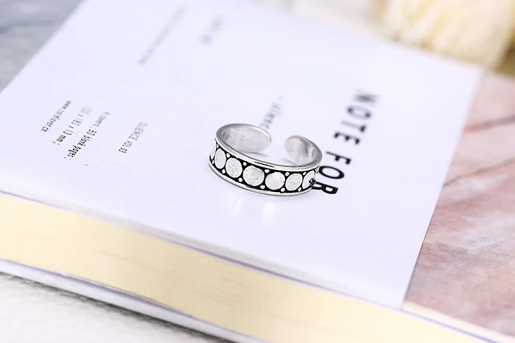 925 Sterling Silver Open Round Rings For Women Personality Simple Style Lady Prevent Allergy Sterling-silver-jewelry