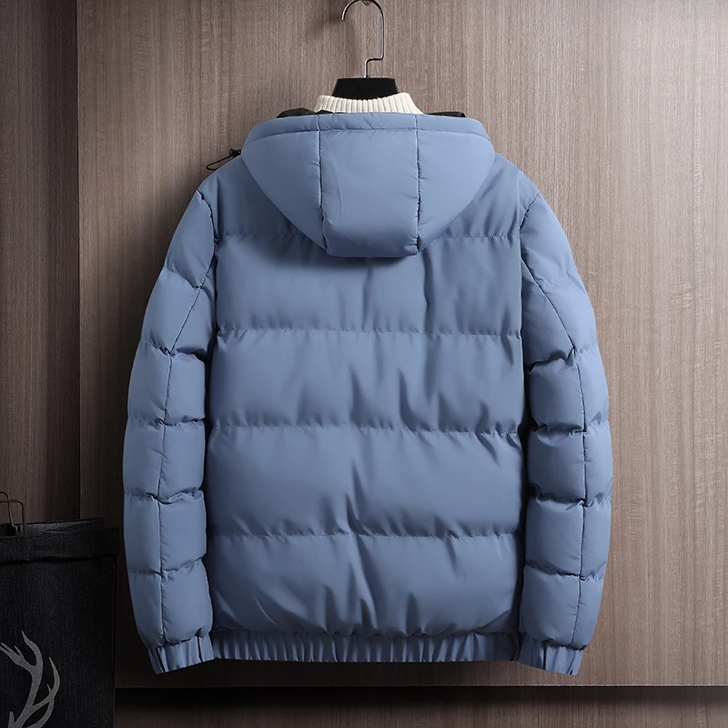 Winter Jackets Men Parkas Thicken Fleece Warm Coats 2021 Casual Male Hood Collar Jackets Men Down Solid Color Outwear Chaquetas