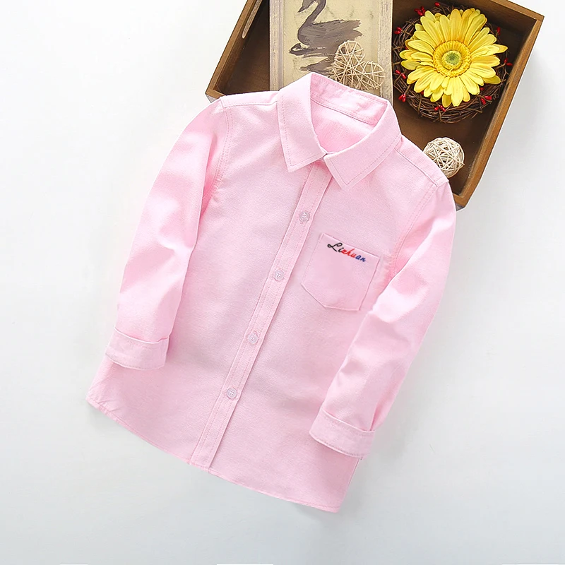 IENENS Yong camisa de manga larga para niño, ropa de Color sólido para bebé de 3 a 11 años, Tops de primavera, blusas informales para niños
