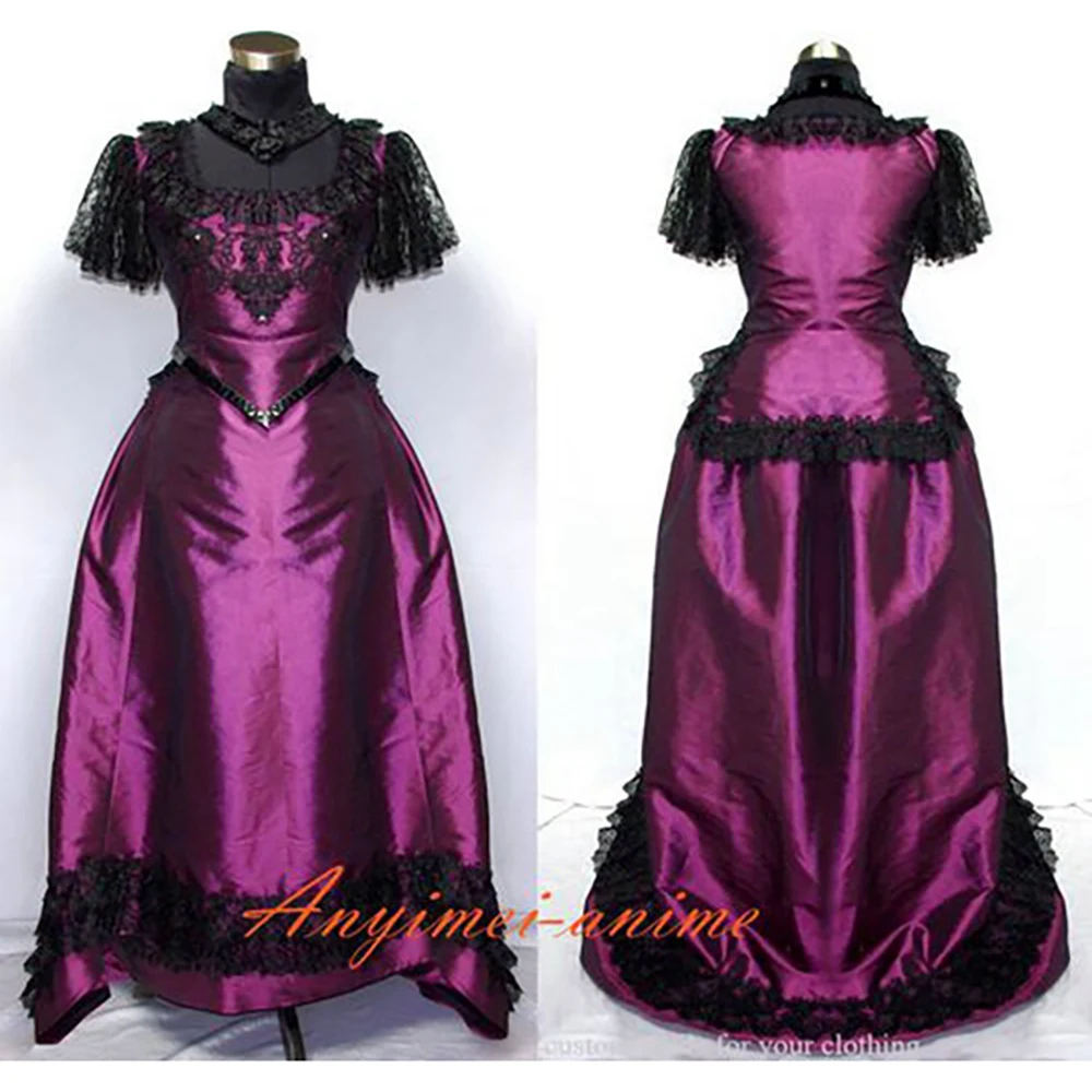 

fondcosplay Rose Red Gothic Punk Taffeta shirt skirt Medieval Victorian Gown Ball Cosplay Costume Custom-made[G527]