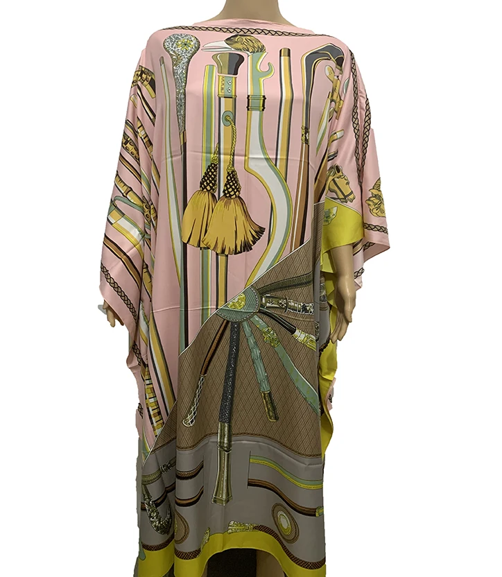 Vestidos africanos para mujer elegante estampado verano Boho Kaftan Maxi vestido Turquía mujeres musulmanas seda Abaya Riche caftán femenino