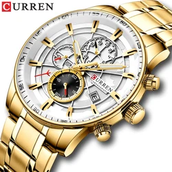 Watch Men Top Luxury Brand CURREN Sport Waterproof Quartz Watches Mens Leather Chronograph Date Male Clock relogios masculino