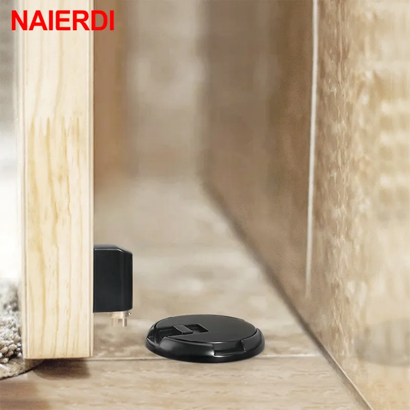 Naierdi-parada de porta mecânica de liga de zinco, prendedor de porta, não precisa de prego, trava de porta, ferragem de porta, mobília
