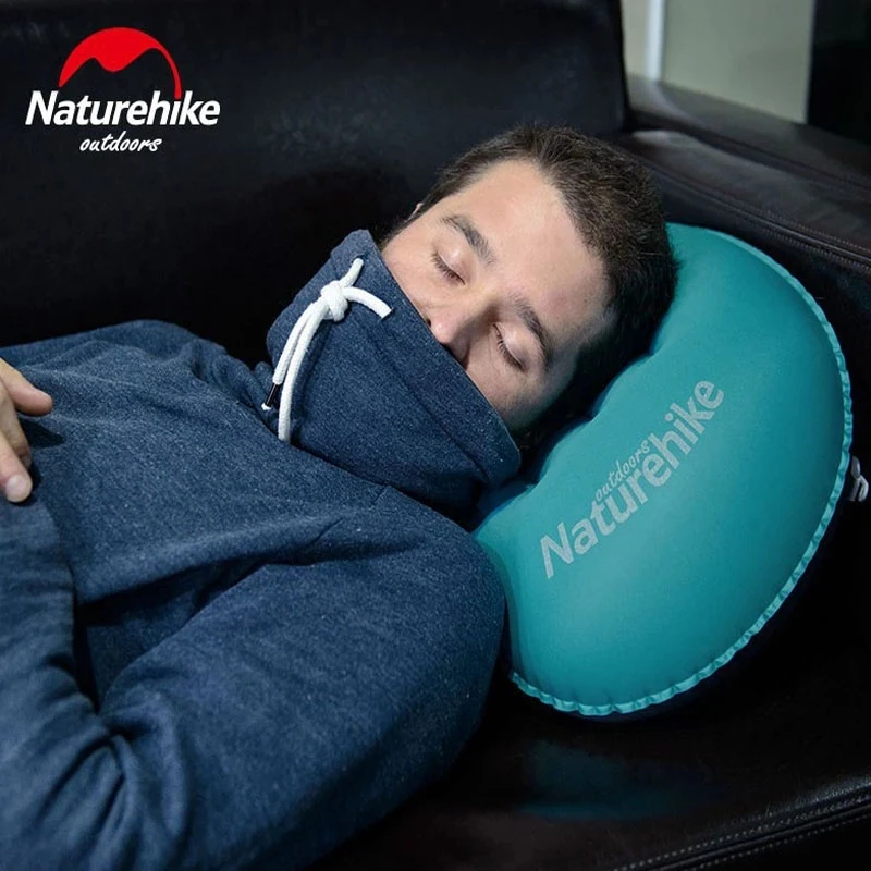 Naturehike Upgraded Valve Inflatable Pillow Air Pillow Camping Ultralight Hiking Sleep Pillow Outdoor Compressible Travel Pillow