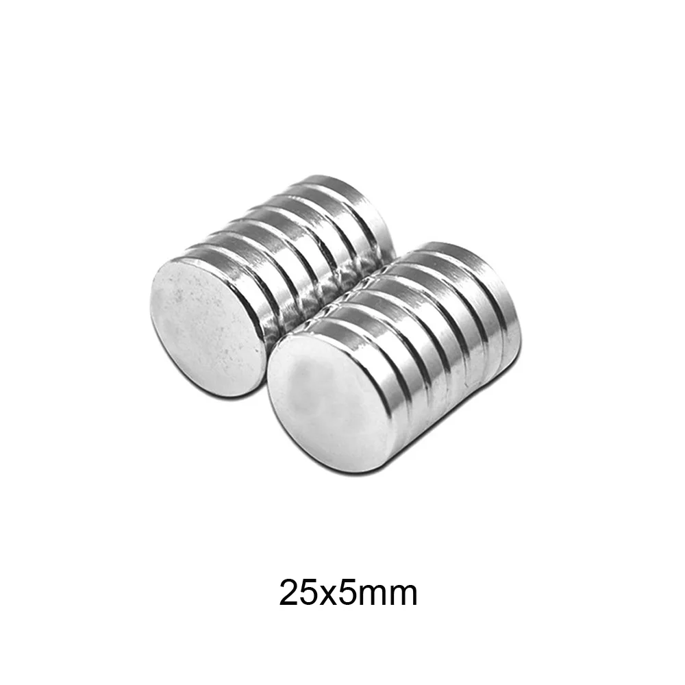 2/5/10/15/20PCS 25x5 mm strongest permanent powerful magnet 25mmx5mm Bulk Steel Round Magnets 25x5mm Neodymium Magnet Disc 25*5