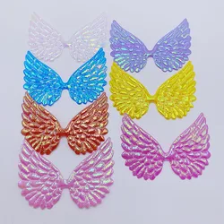 40Pcs/Lot 9*6.5CM AB Fabric Double Sided Angel Wings Padded Appliques For DIY Children Hair Clip Accessories And Garment Patches