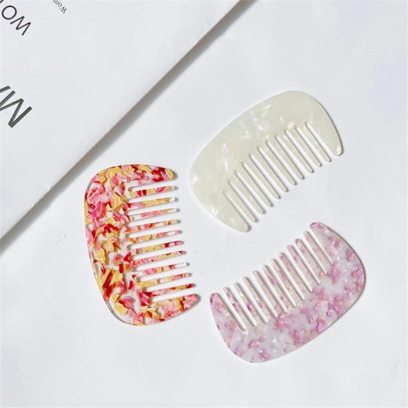 New Korean Vintage Acetate Plate Hairdresser Pocket Hair Comb Mini Compact Anti-static Hair Combs Comfortable