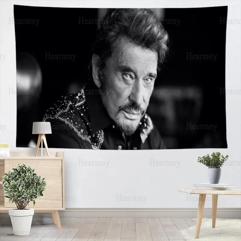 

Johnny Hallyday Wall Hanging Tapestry Sheets Home Decorative Tapestries Beach Towel Yoga Mat Blanket Table Cloth Wall Tapestry