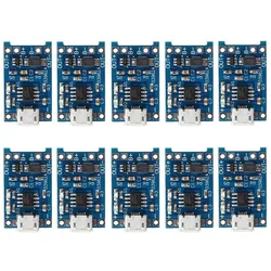 10pcs 5V 1A 18650 Lithium Battery Charging Board TP4056 Lithium Battery Charging Board Micro USB Charge Module With Protect