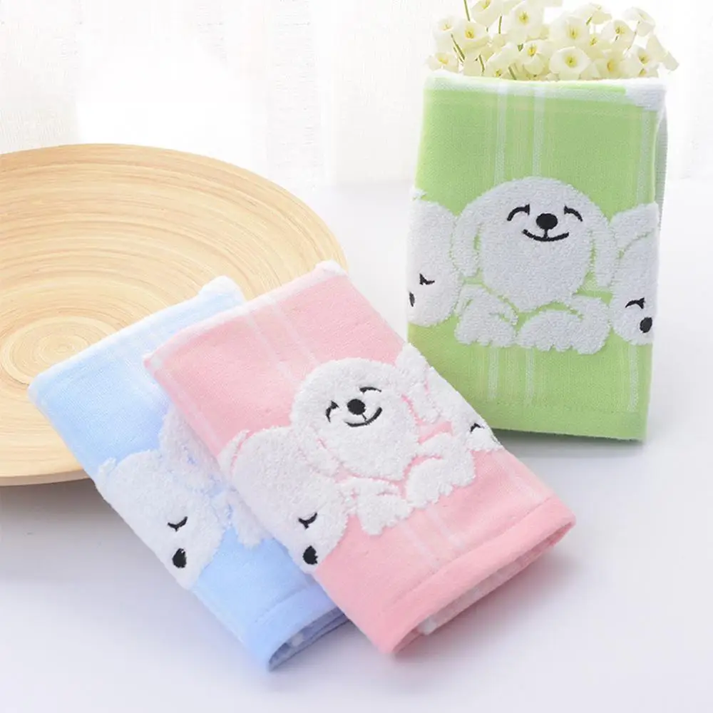 30*30cm Baby Cotton Soft Hand Towel Home Cleaning Face For Baby Towel Infant Cartoon Dog Handkerchief Towels High Quantity