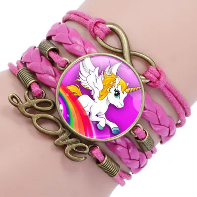 New fashionCartoon unicorn braided bracelet For child Accessories jewelry wholesale