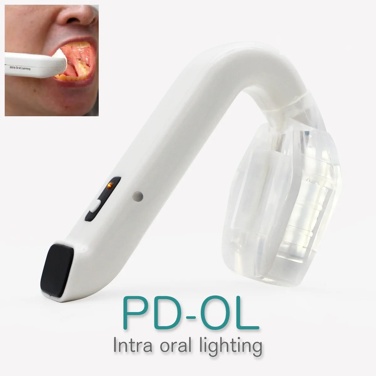 Dentist Wireless Rechargeable Intro Oral LED Lighting Easy Bite Block Light Lamp Suction Tip