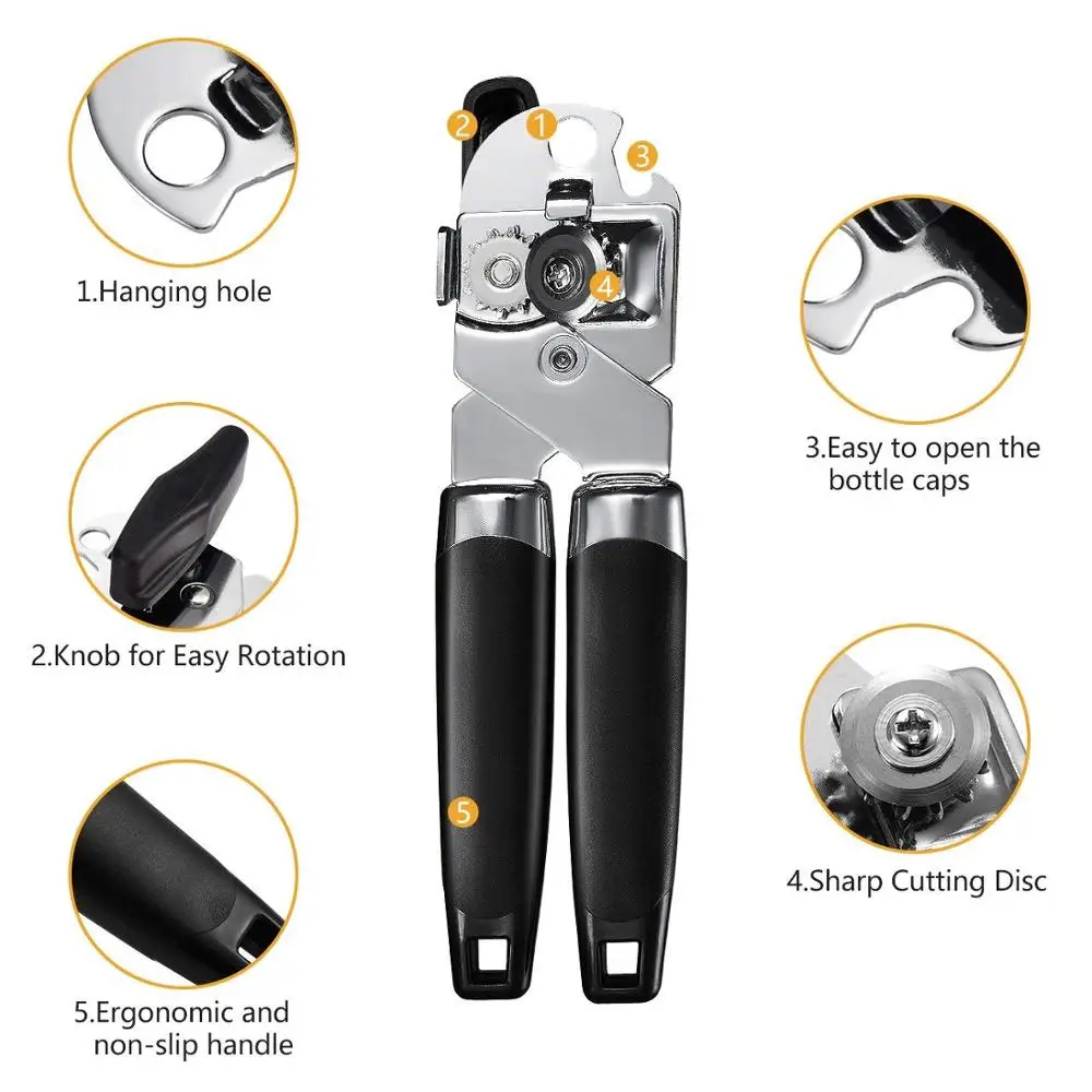 

High Quality Stainless Steel Cans Opener Professional Ergonomic Manual Can Opener Side Cut Manual Can Opener