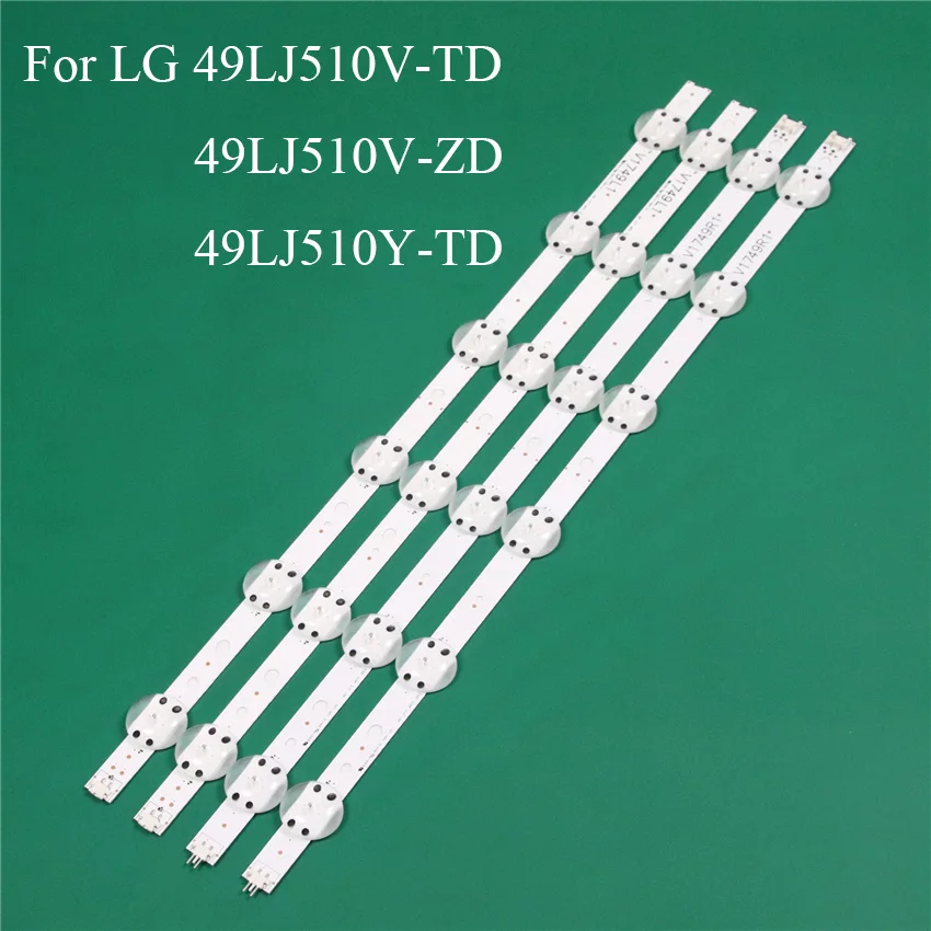 

LED TV Illumination Part Replacement For LG 49LJ510V-TD 49LJ510V-ZD 49LJ510Y-TD LED Bar Backlight Strip Line Ruler V1749L1 2862A