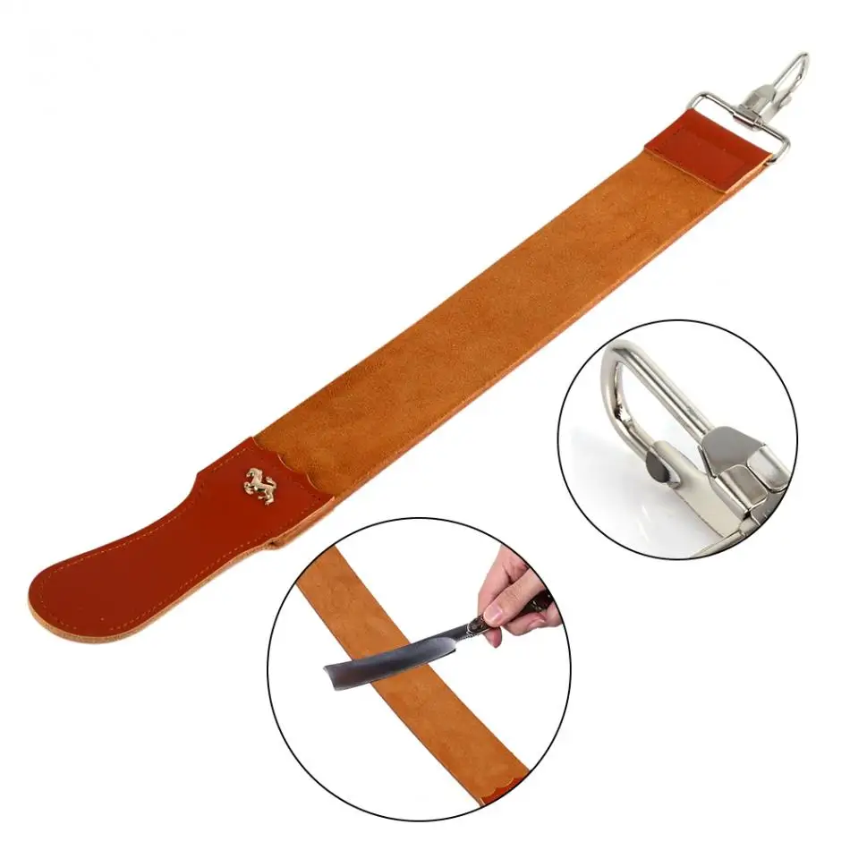 Double-layer Genuine Leather Shaving Strop Straight Razor Sharpener Strap Belt Necessary Shaving Strap Leather Strop