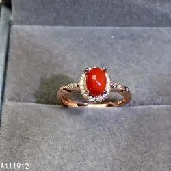 KJJEAXCMY fine jewelry natural red coral 925 sterling silver new women gemstone ring support test lovely