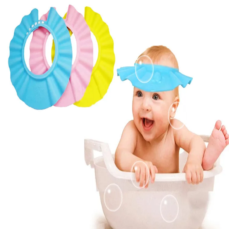 3 Colors Hot EVA Child Baby Kids Bathing Shower Eye Ear Protector Head Cover Washing Hair Cap