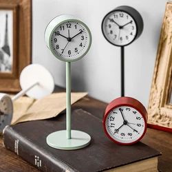 Metal Table Clock, Vintage Silent&Non-Ticking Alarm Clock, Retro Loud Desk Clock for Kids Bedroom Living Room Decoration
