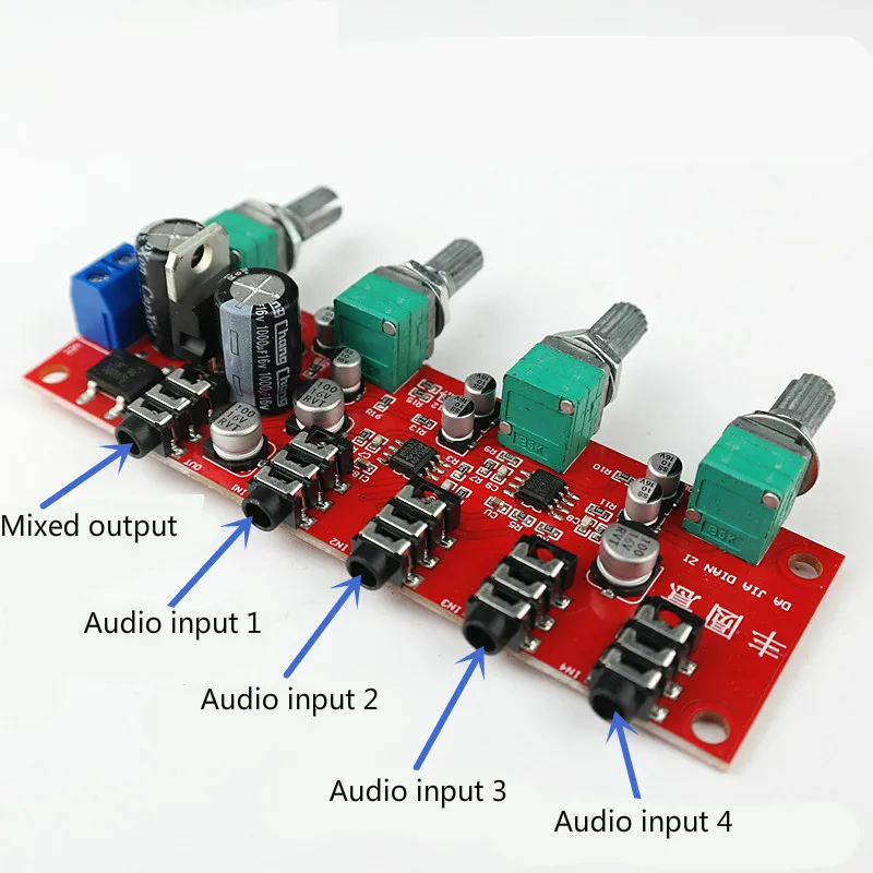 SOTAMIA NE5532 preamplificatore del segnale Audio Stereo Mixer di ingresso a 4 vie Audio controllo del Volume tono scheda preamplificatore suono fai