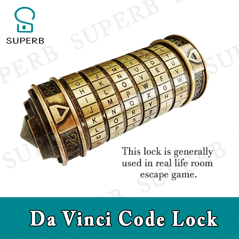 Escape game lock Da Vinci code lock escape room game lcok escape game letter lock letter combination lock real life escape game