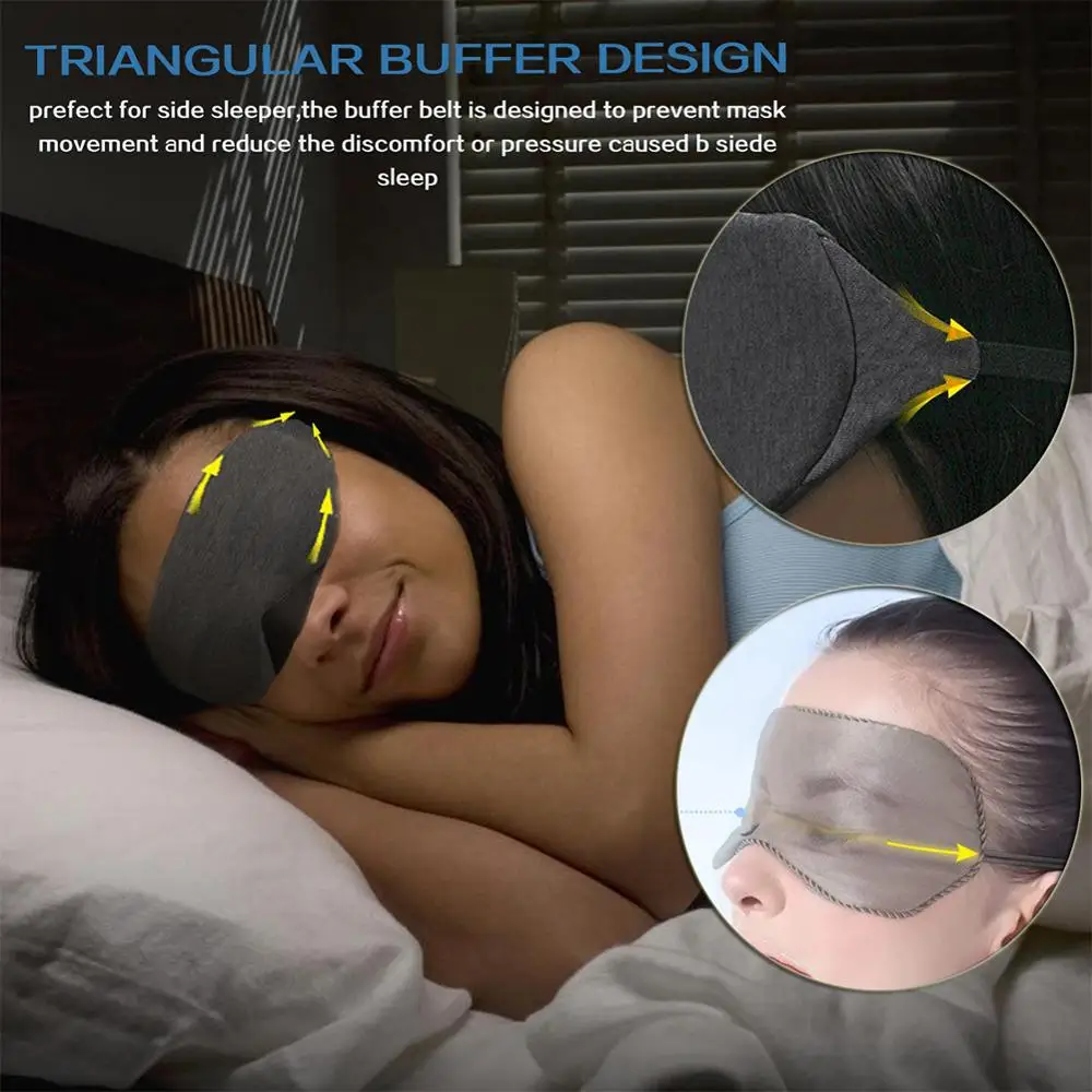 Przenośna maska do spania szybka śpiąca miękka maska na oczy Eyeshade Cover Shade Patch kobiety mężczyźni miękka bawełna Blindfold Travel Sleepmasker