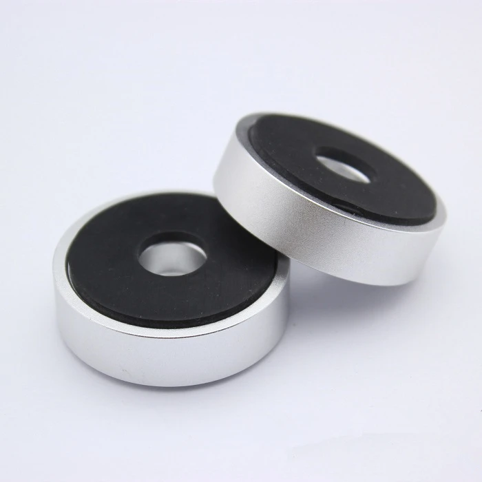 New Rubber Ring Shock Absorber Top Aluminum Machine Foot Amplifier Feet Speaker Turntable Feet 40*10MM 4Pieces Free Shipping