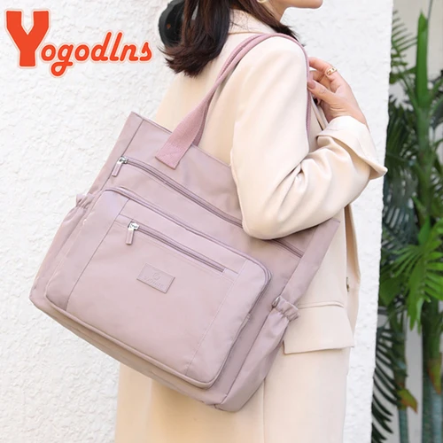 Imagen 2 del producto Bolso de hombro de nailon resistente al agua, bolso de mano de gran capacidad para mujer, bolso con asa a la moda, bolso de compras, bolso de viaje y monedero B