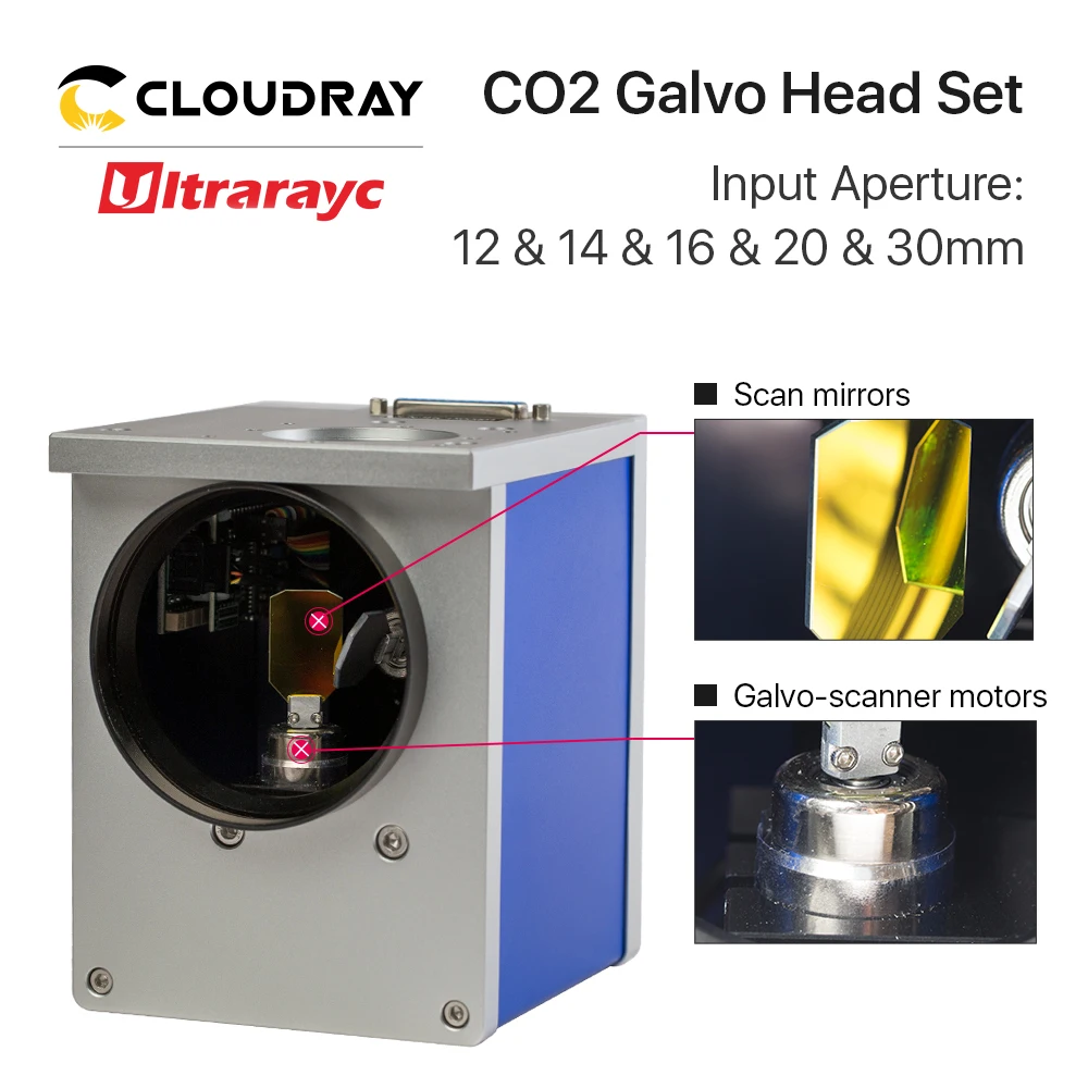 Imagem -03 - Ultrarayc Co2 Galvo Head Grupo Abertura de Entrada 10.6um 12 mm 14 mm 16 mm 20 mm 30 mm para Marcação a Laser Co2 Cooper Scanning System