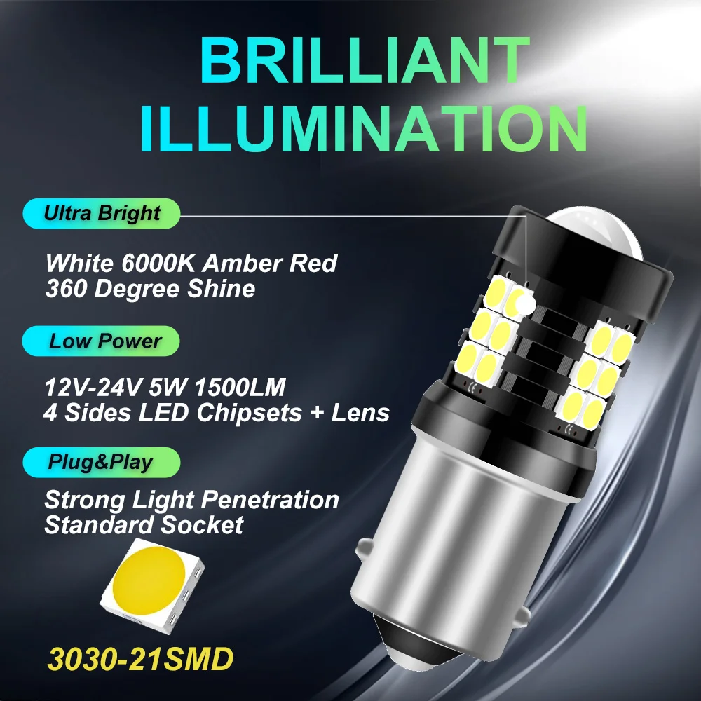 2pcs T20 7440 7443 W21W WY21W W21/5W T25 3157 P27/7W P27W 3156 3057 3457 4157 1156 1157 LED Bulb Signal Lamp LED DRL Car Lights