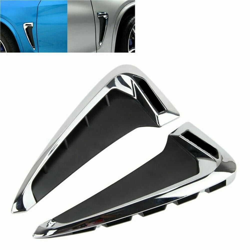 

2x Car Side Fender Air wing Vent Trim Cover For BMW F15 X5 35I 2014 2015 2016 2017 2018 Chrome with M logo