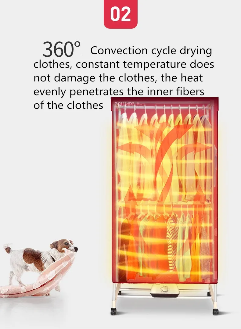 220 220vの家庭用電気衣類乾燥機1200ワット速乾性簡単なインストール空気乾燥ハンガーベビー衣類乾燥ワードローブ