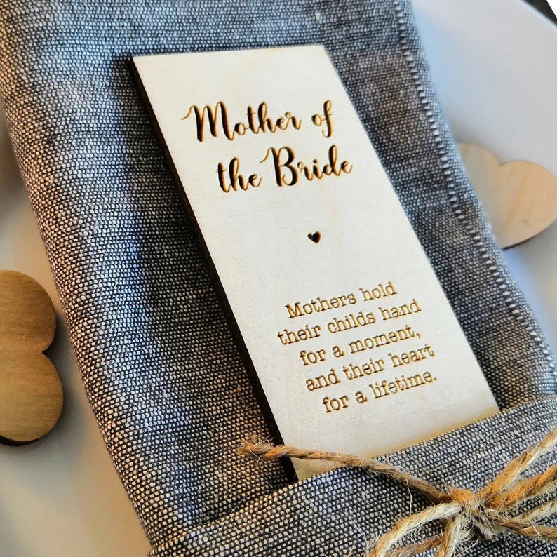 Wooden Rectangular Anniversary Celebration Party VIP Seat Card And Bridesmaid Seat Retro Wedding Bride Mother Seat Card
