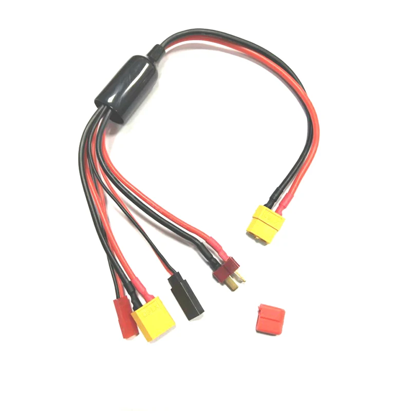 RC Lipo Battery Charger Adapter Connector Splitter Wire 4 in 1 Convert Cable to XT60 Plug Lead Cable for JST Deans Futaba XT60