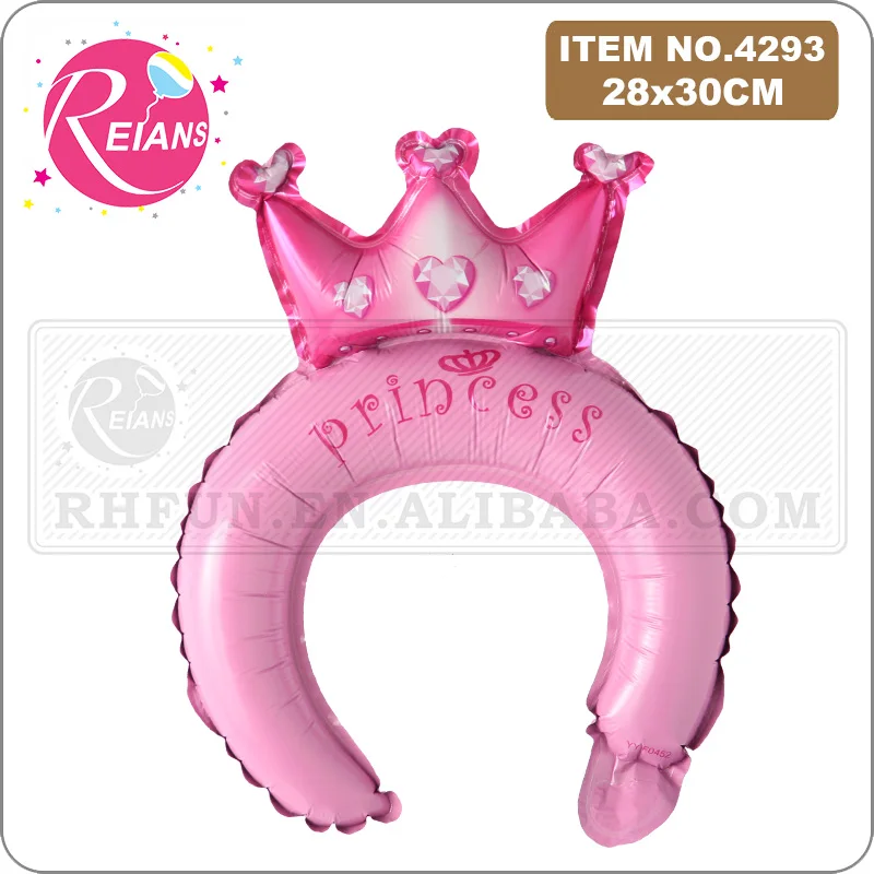 Cartoon Crown inflated headband foil balloon rabbit bear animal balloon children's toys birthday party decoration kids gift