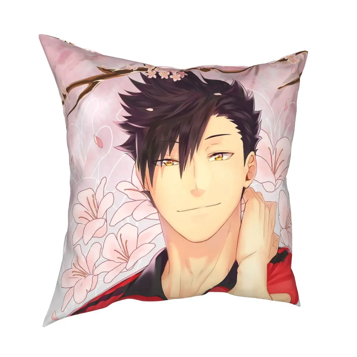 Kuroo Square Pillowcase Polyester Pattern Zip Decor for Bed Cushion Cover 45*45cm