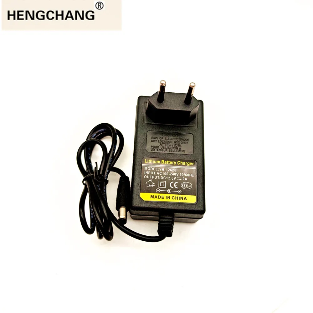 HENGCHANG Battery Charger 12.6V 21v DC 2A Intelligent Lithium Li-on Power Adapter EU US Plug Transformer