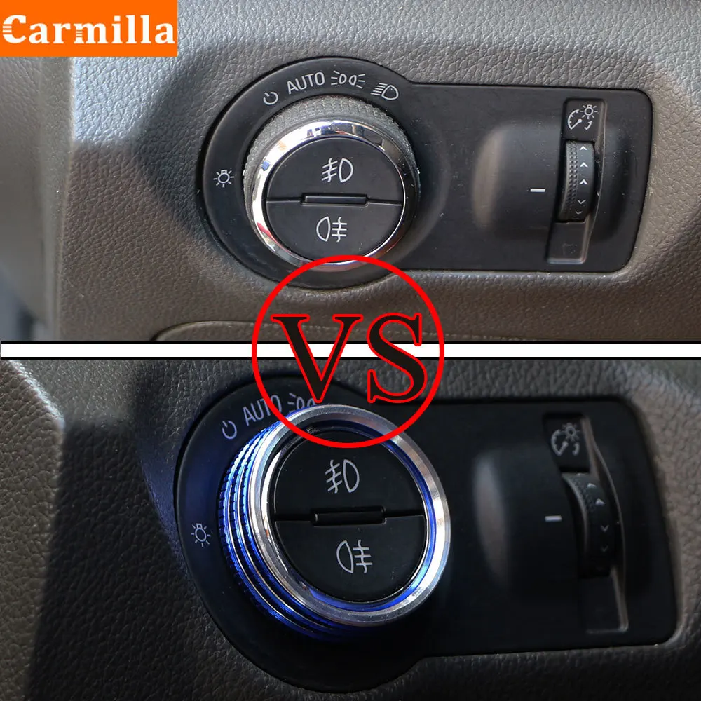 Carmilla Car Styling for Chevrolet Malibu Cruze Trax Opel Accessories Car Headlight Switch Adjustment Knob Trim Sticker