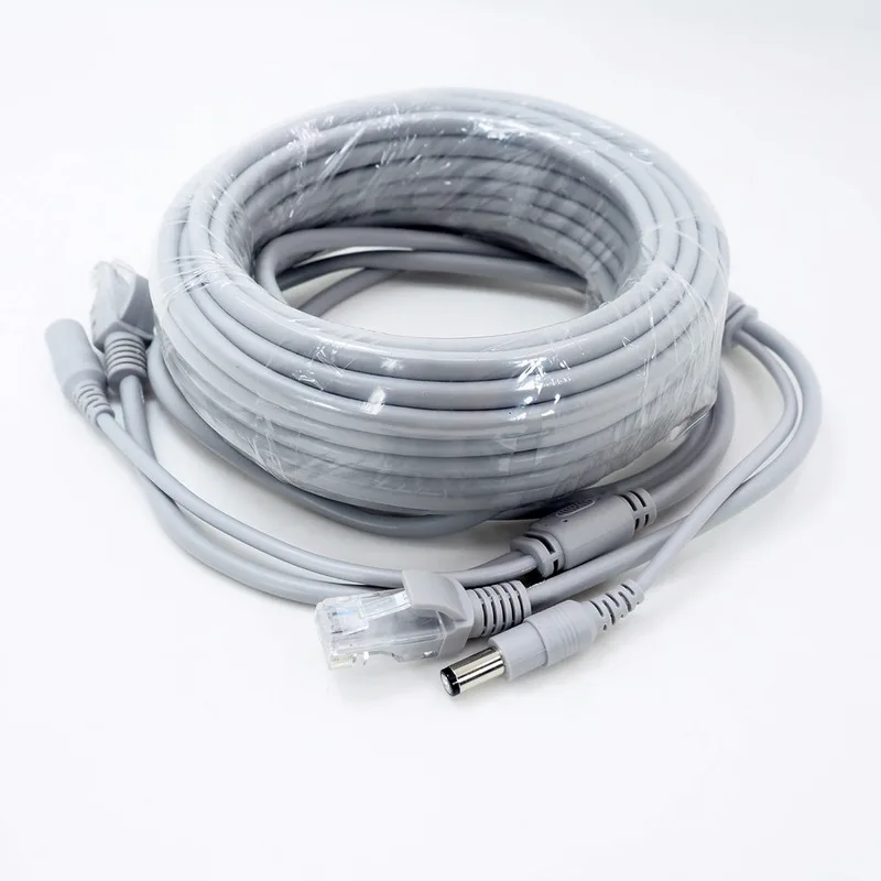 NC-10M 10PCS/lot 10M/33ft Cat5E Network Ethernet LAN Video /DC 12V Power Extention Cable for CCTV IP Camera