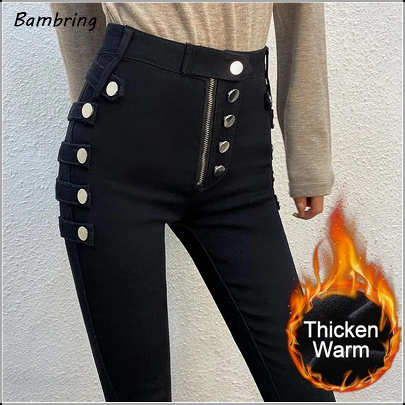 

Thick Velvet Leggings Women High Waist Black Skinny Trouser Warm Casual Pants Office Lady Slim Winter Stretch Streetwear Fashion