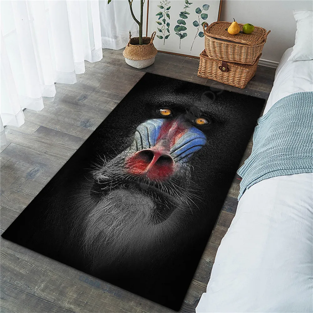 Funny Orangutan Rug 3D All Over Printed Carpet Mat Living Room Flannel Bedroom Non-slip Floor Rug 01