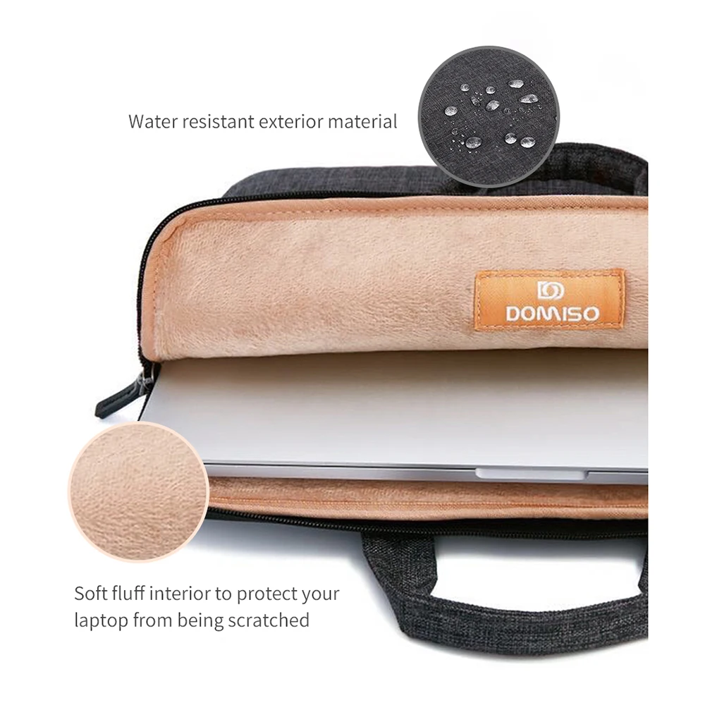 Domiso multi-use moda luva do portátil com alça à prova de choque splashproof computador portátil saco para 14 "15.6" polegadas