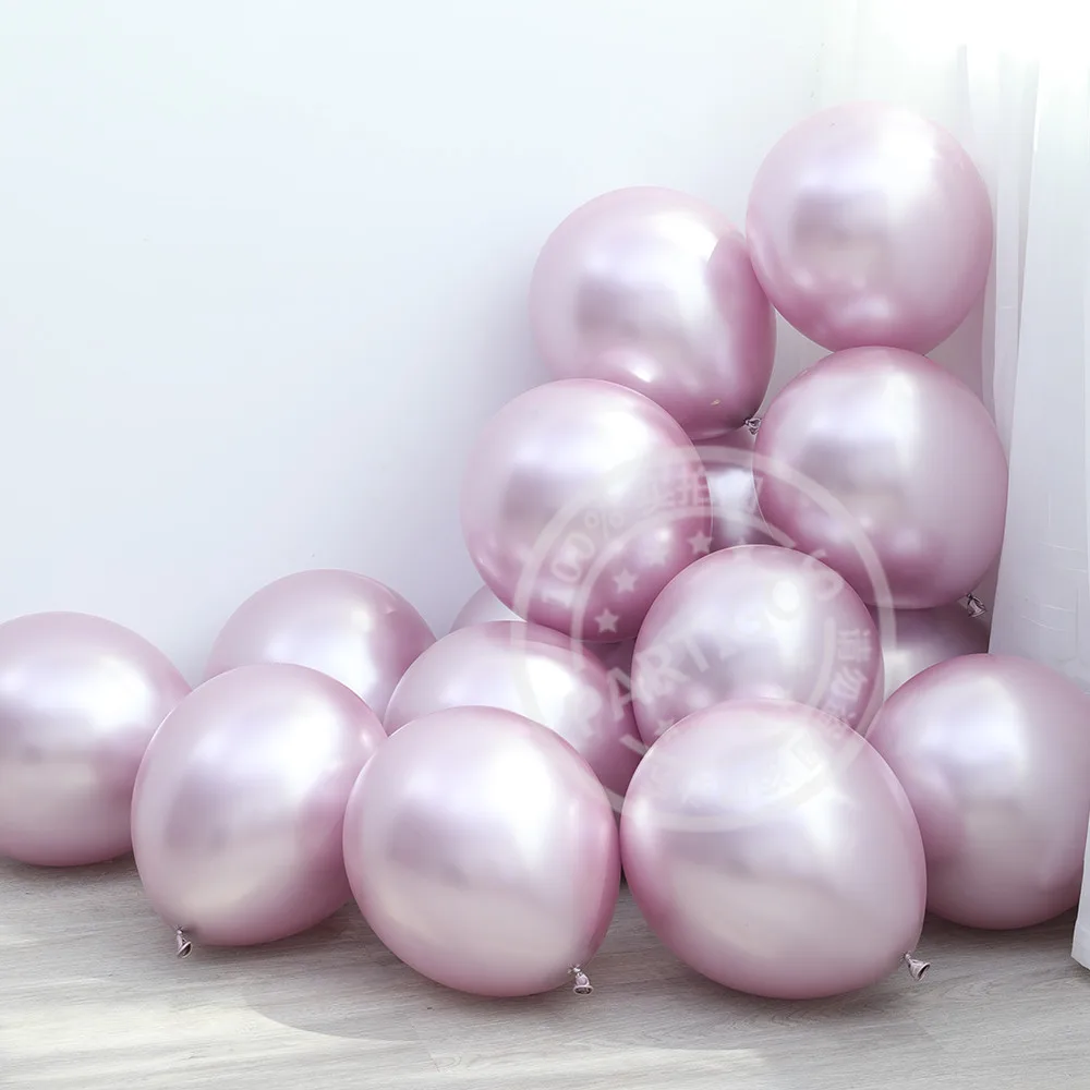 20 stücke 12 zoll Neue Farbe Rose Gold Metallic Luftballons Lila Lila Chrom Licht Grün Latex Globos für Hochzeit Geburtstag party decor