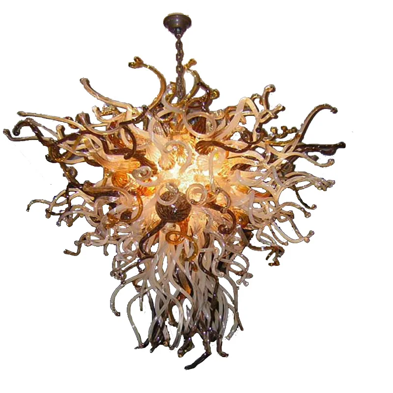 Unique Hand Blown Glass Chandelier Retro Style Moroccan LED Pendant Lights 32 or 36 Inches