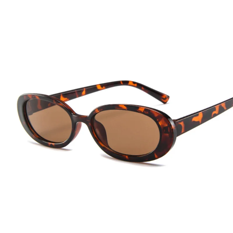Vintage Oval Sunglasses Woman Retro Brand Designer Small Frame Female Sun Glasses Black Shades Fashion Leopard Oculos De Sol