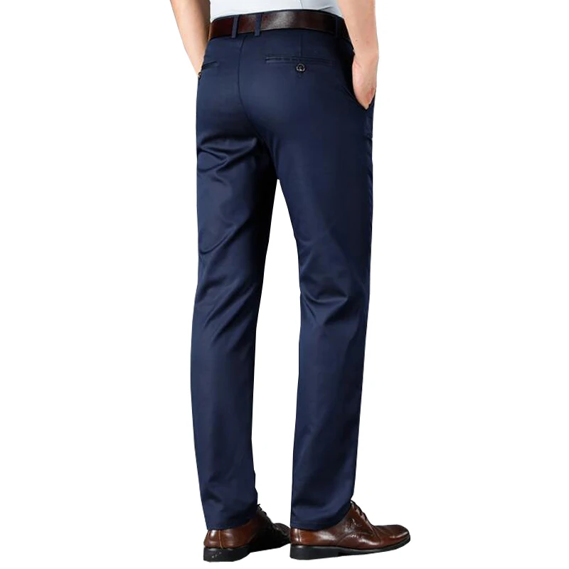 Pantalones rectos elásticos para hombre, pantalón informal, de marca, de alta calidad, para primavera y verano, novedad