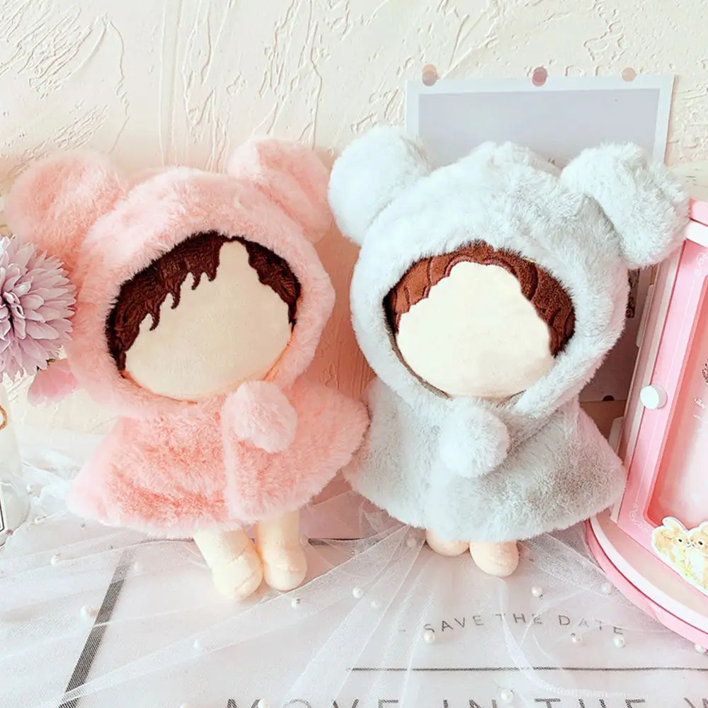 New Arrival idol Doll's Clothes & Accessoires Handmade Cute Bear Hooded Cloak for 15cm 20cm Dolls KPOP Fans Collection