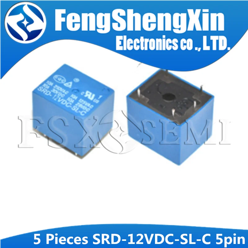 5PCS Relay SRD-12VDC-SL-C SRD-12VDC-SL SRD-12VDC SRD-12V relays 5PINS 12V DC